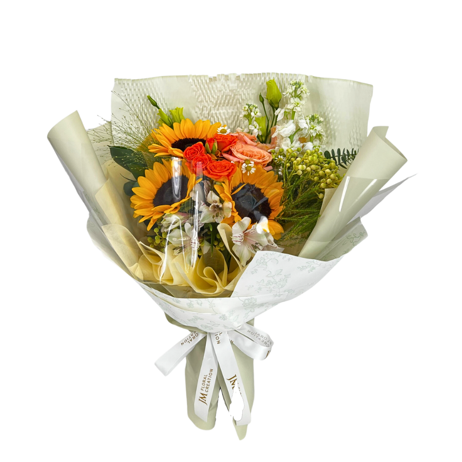Lyla (3 Sunflower, 2 Mattiola) - Flower Bouquet