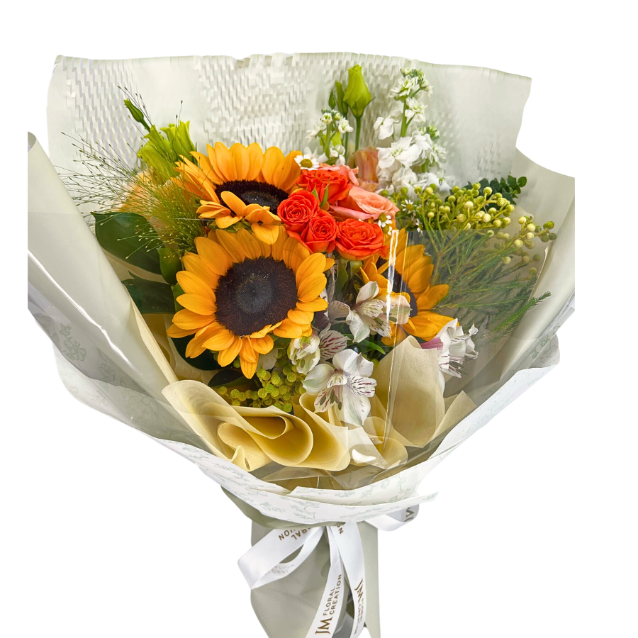 Lyla (3 Sunflower, 2 Mattiola) - Flower Bouquet