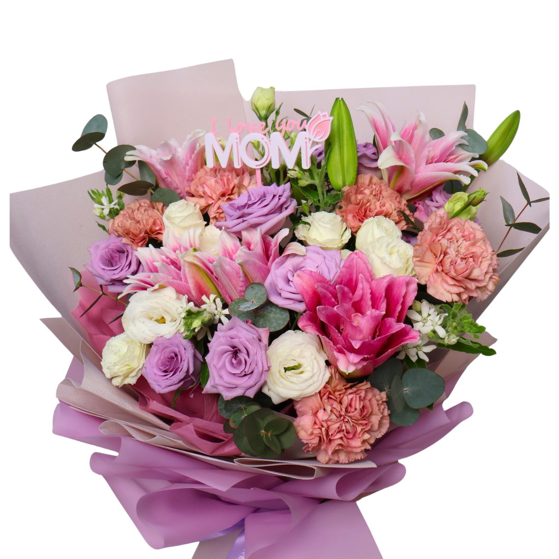 Magical Bloom (2 Lily, 5 Carnation) - Flower Bouquet
