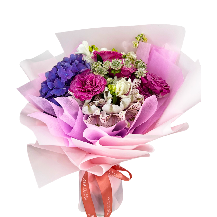 Maisie (Hydrangea, Mattiola, Rose Spray) - Flower Bouquet