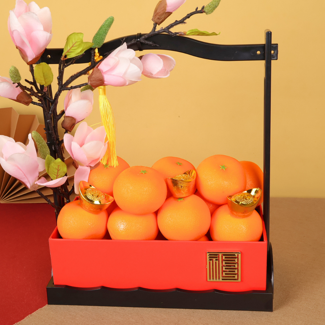 Mandarin Glow (18 Oranges) - Orange and Flower CNY Hamper