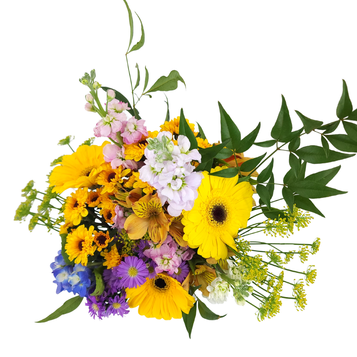 maritza Blue and Yellow Vase Arrangement Birthday Flower Bouquet Singapore