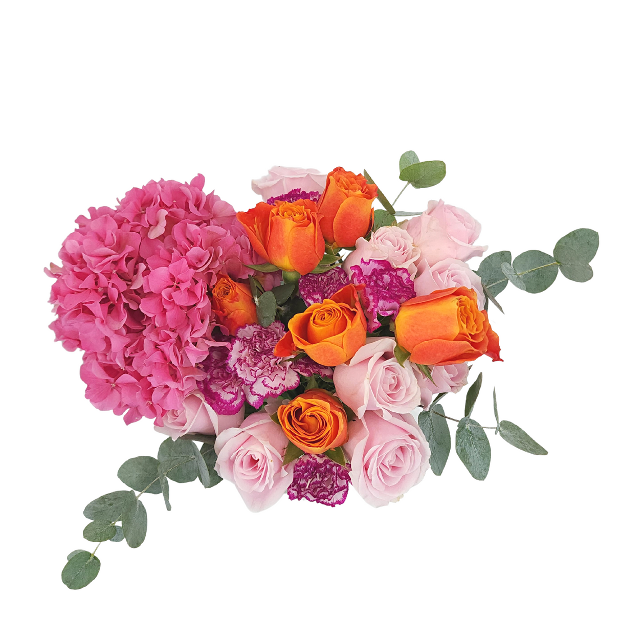 maya Hydrangea & Roses Vase Arrangement Birthday Flower Bouquet Singapore