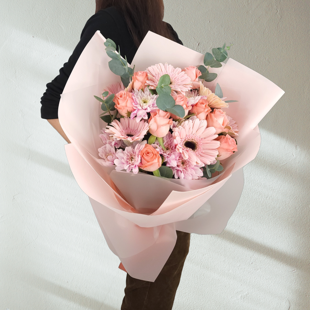 elisa Pink Roses Bouquet Birthday Flower Bouquet Singapore