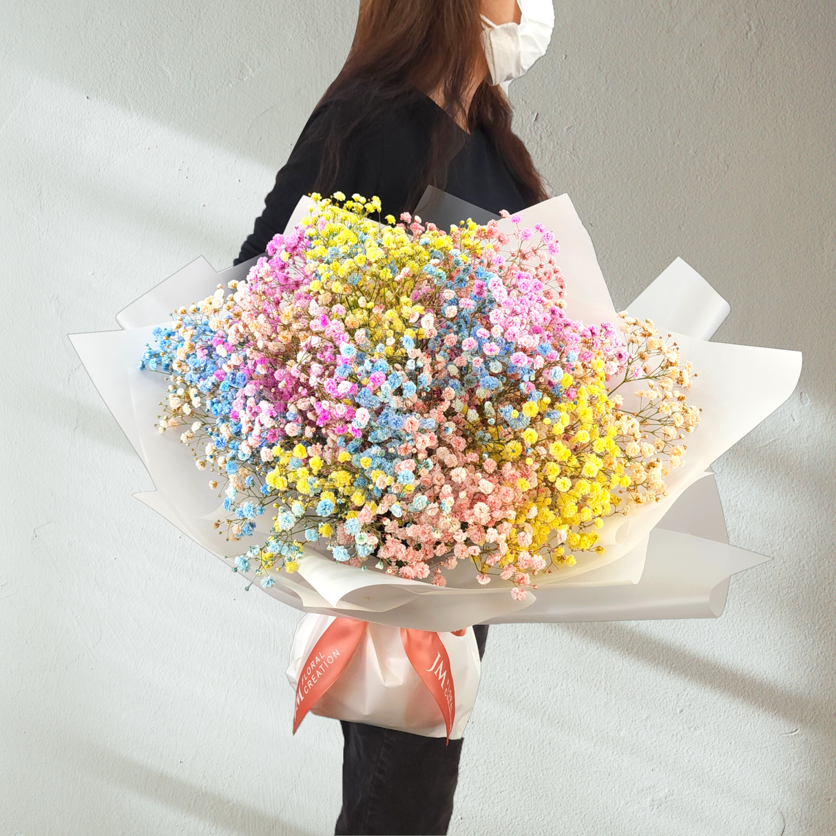 alma Baby Breath Rainbow Bouquet Birthday Flower Bouquet Singapore