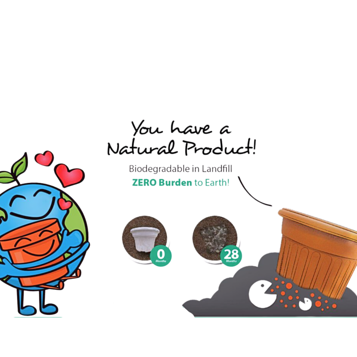 BABA BI-SP-350 Square Plastic Pot