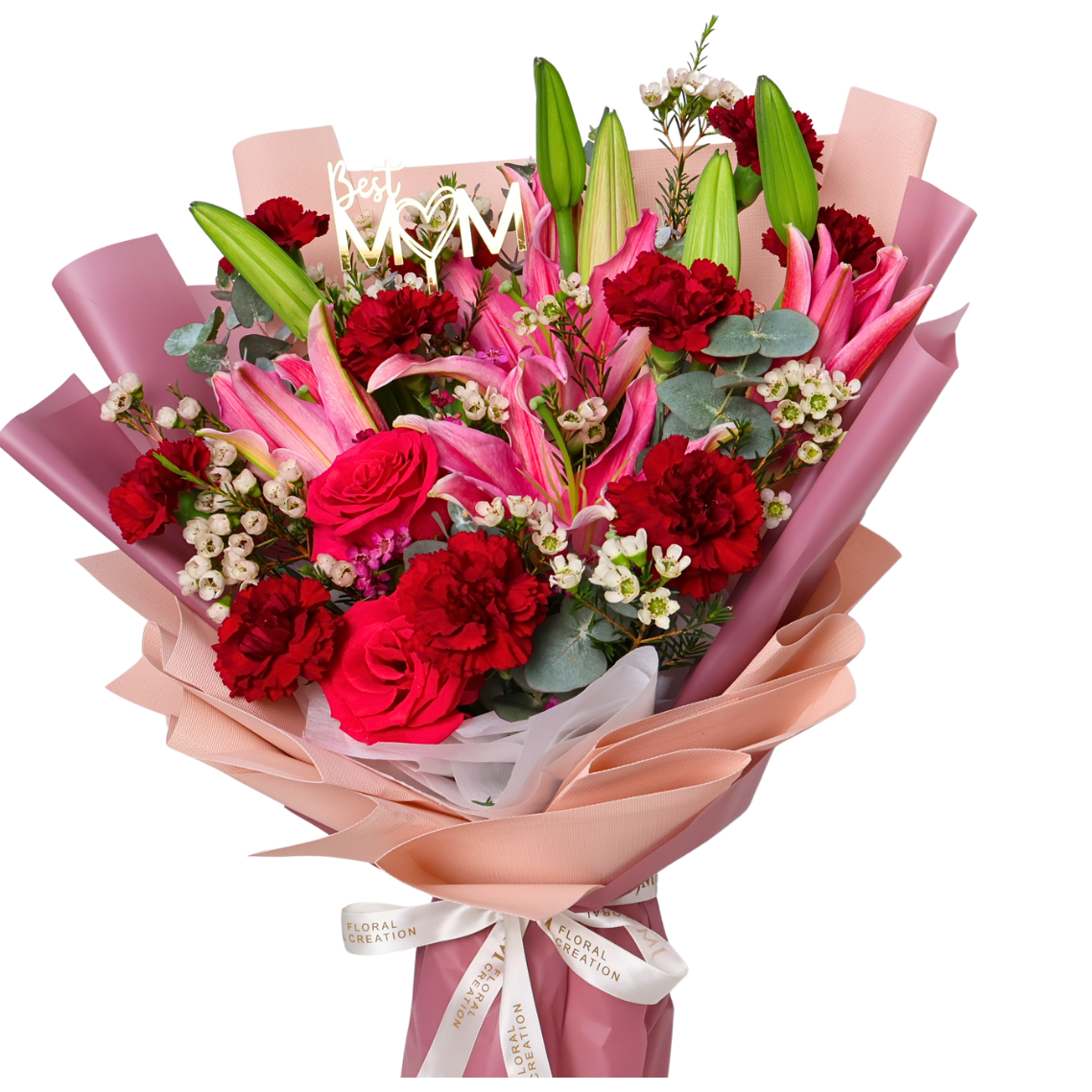 Nurturing Delights (Lily, Rose) - Valentine Flower Bouquet