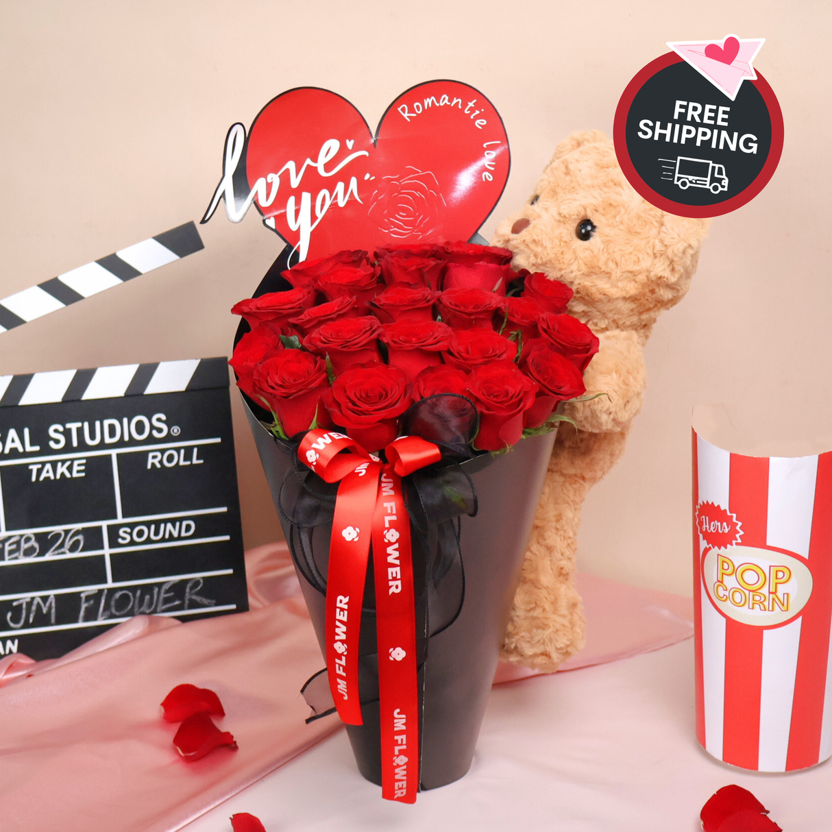 Passion Spotlight (24 Roses) - Valentine Table Flower