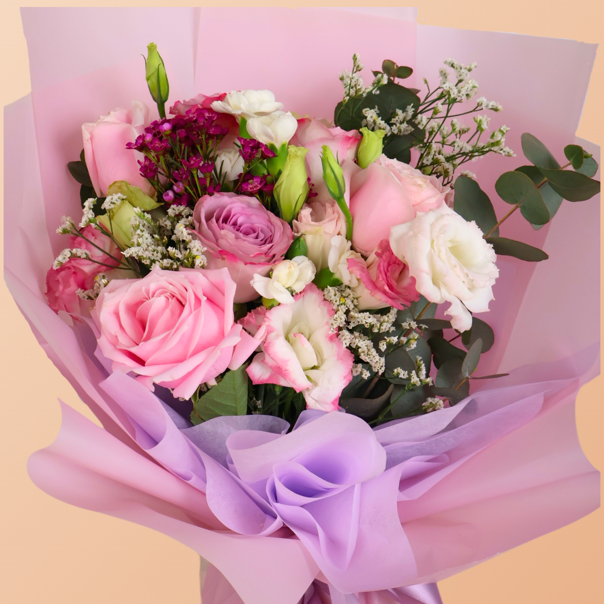 Petal Dream (5 Roses, Eustoma)