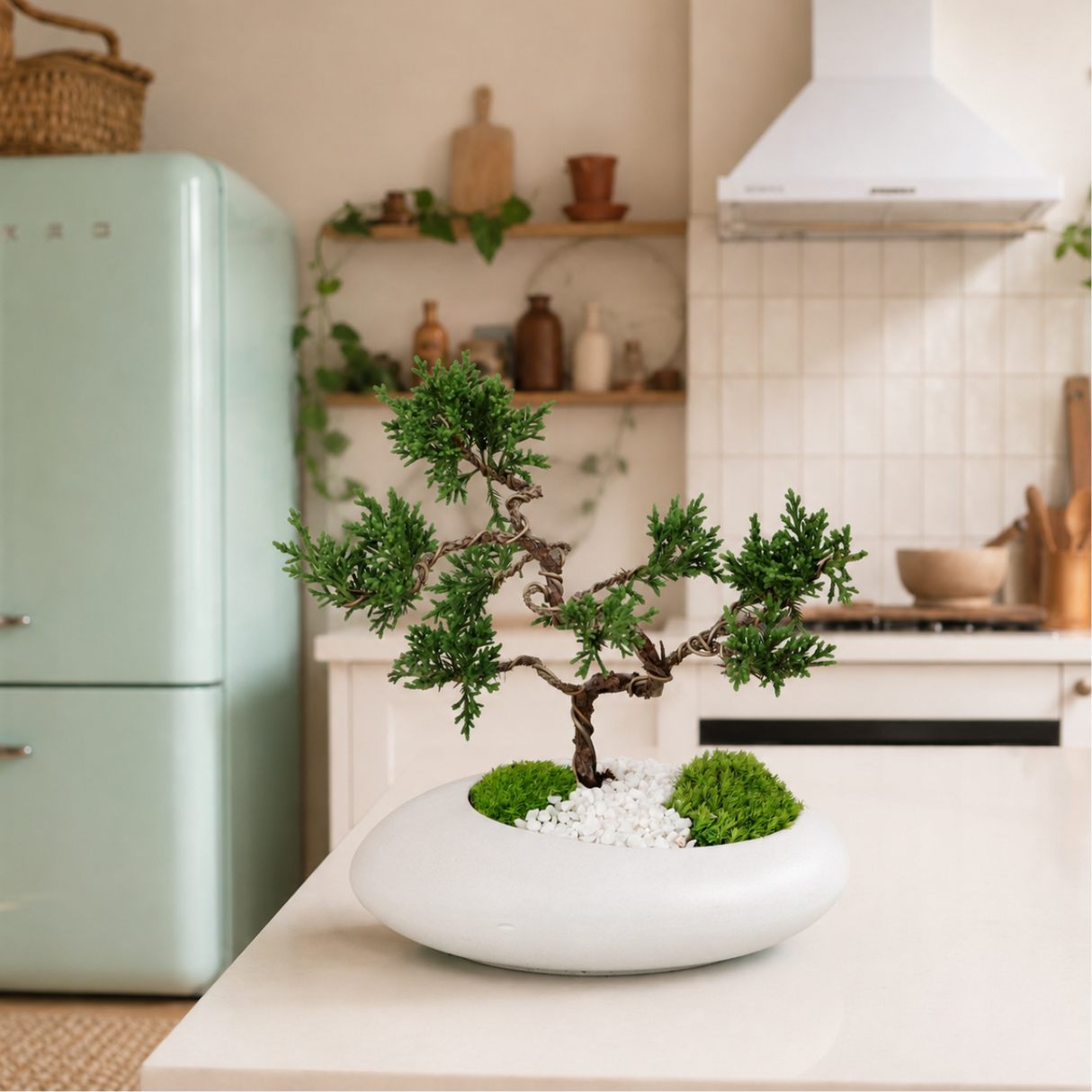 Chinese Juniper Bonsai in Ceramic Pot
