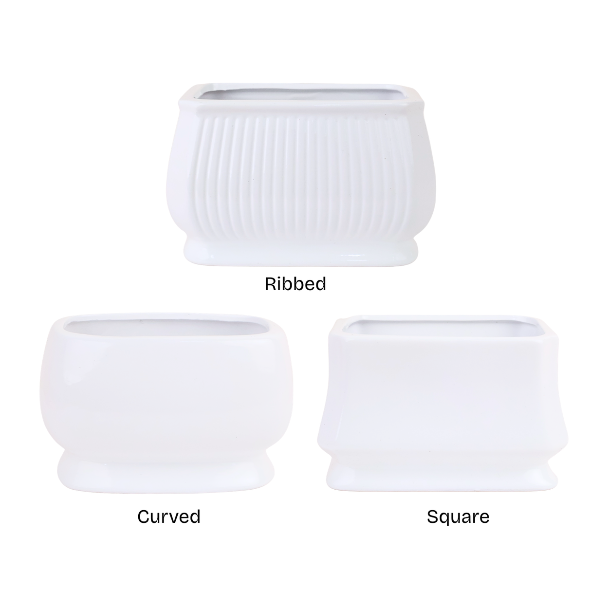 White Mist Round Ceramic Pot