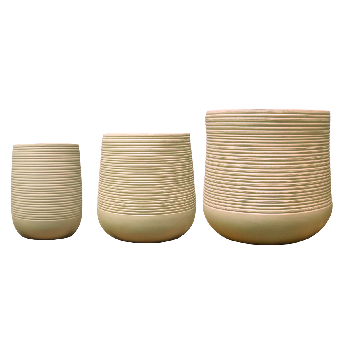 Beige Stripe Ceramic Pot