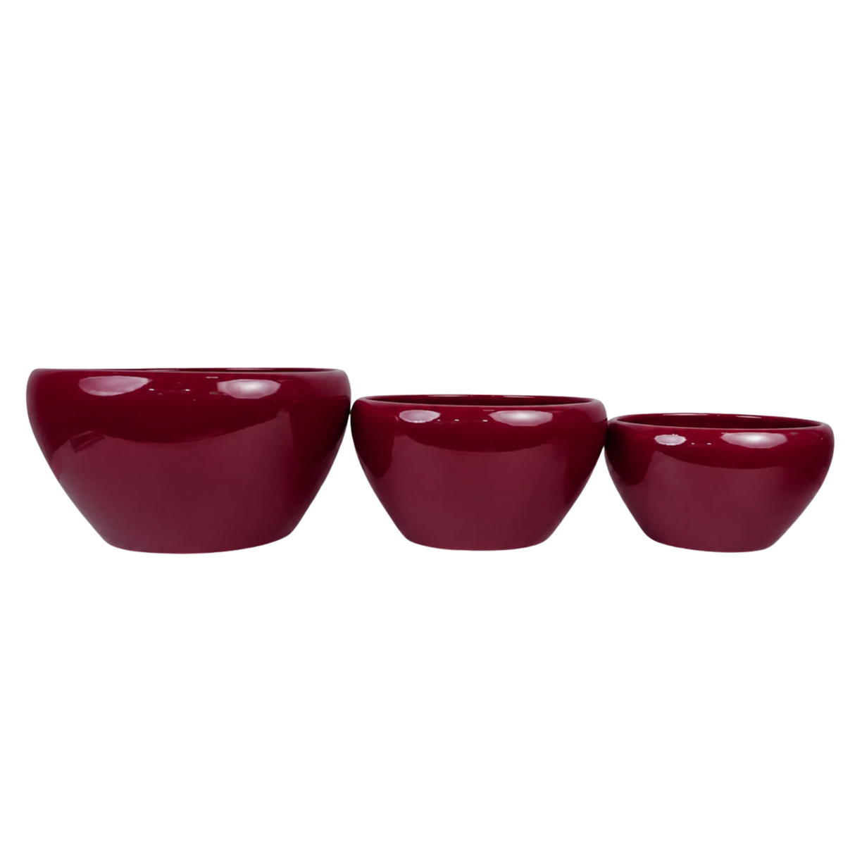 Glossy Maroon Ceramic Pot