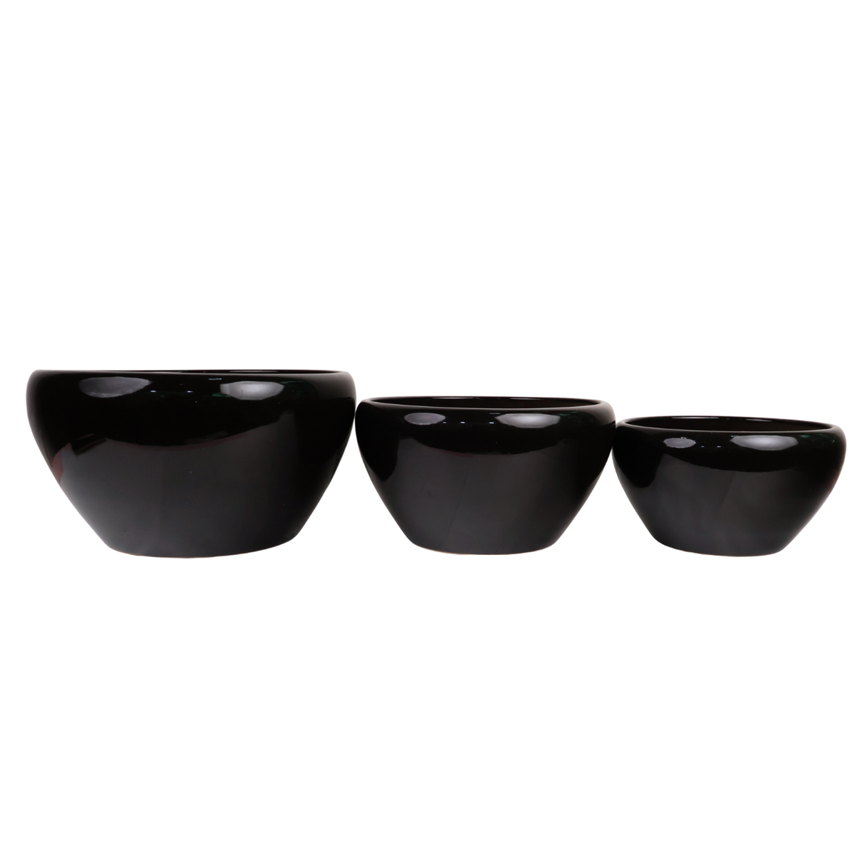 Glossy Black Ceramic Pot