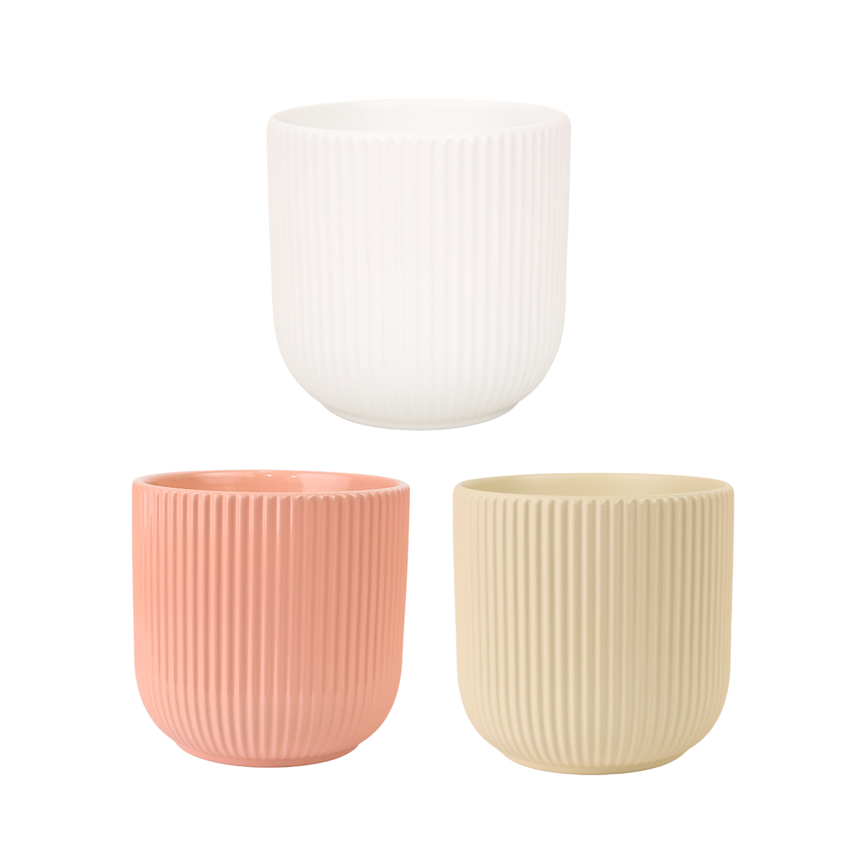 Soft Line Ridge Ceramic Pot