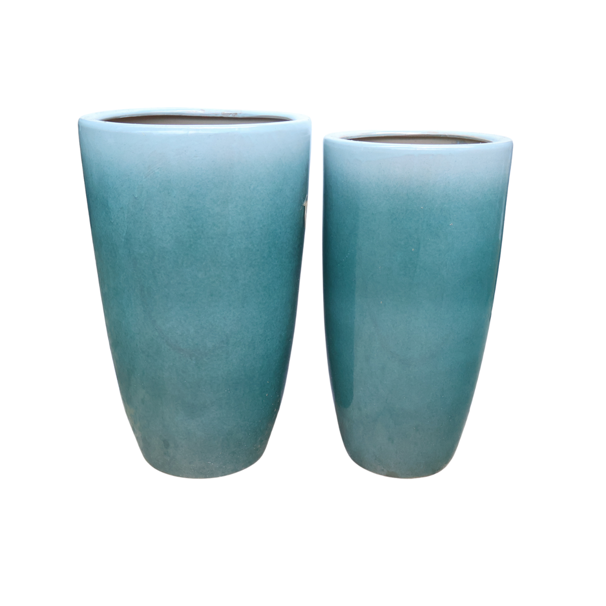 Aqua Tall Blue Ceramic Pot