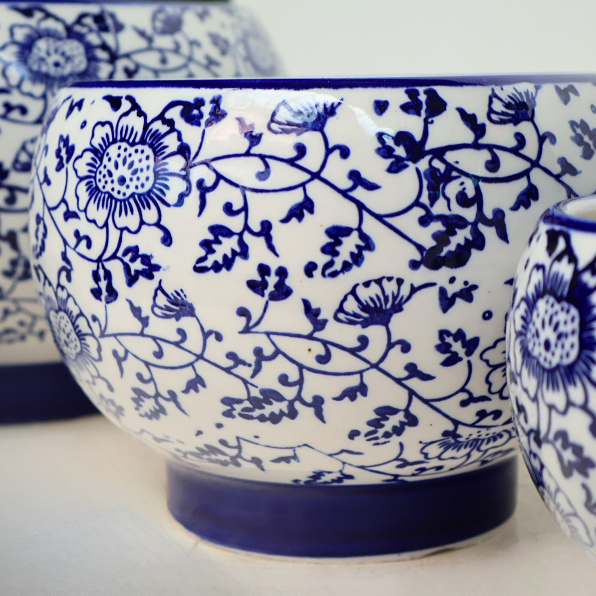 Blue and White Porcelain Ceramic Pot