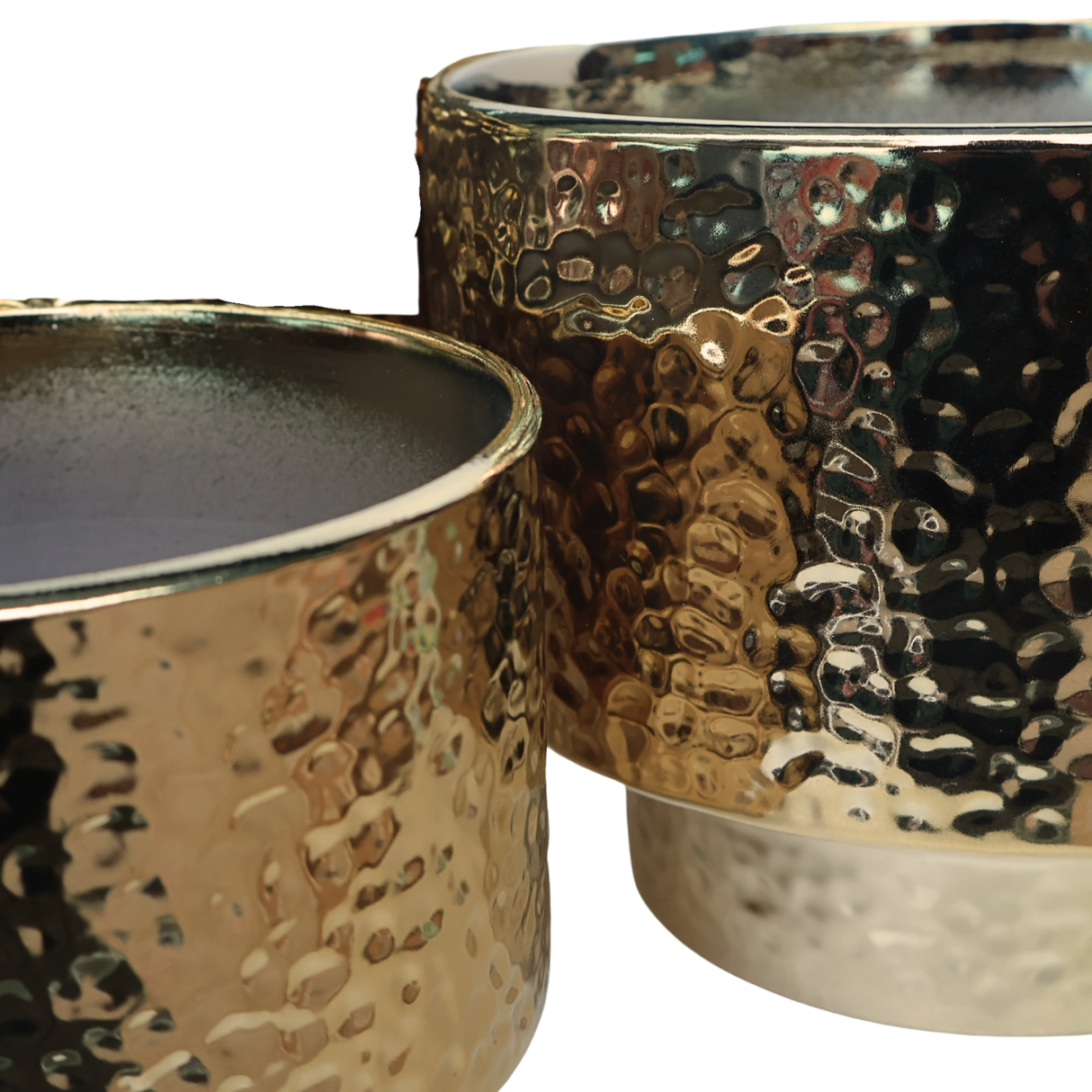 Hammered Gold Ceramic Pot