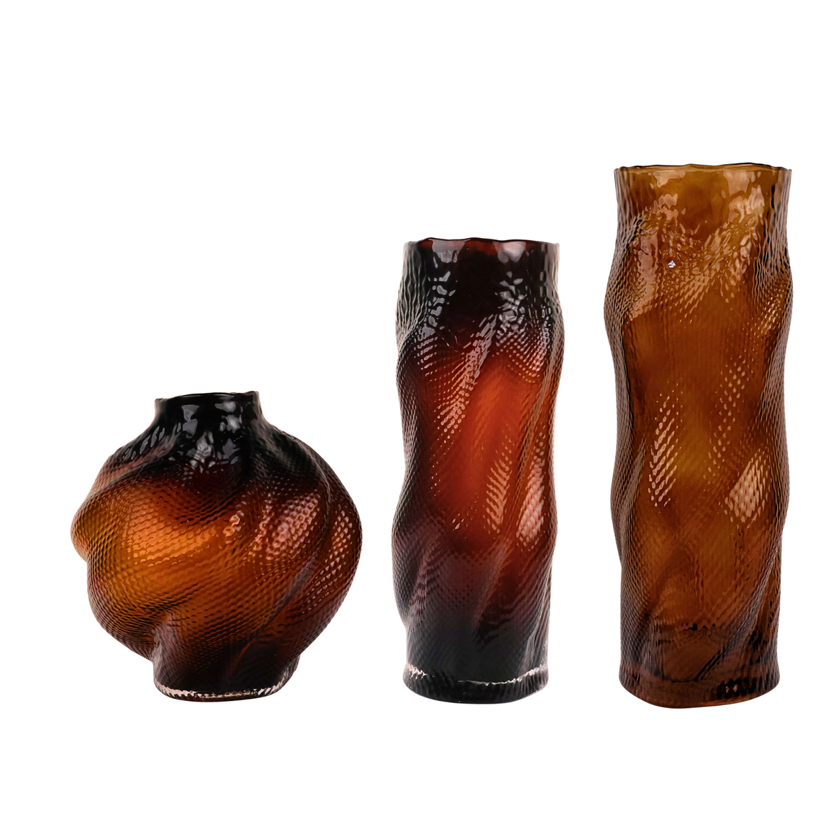 Amber Wave Glass Vase