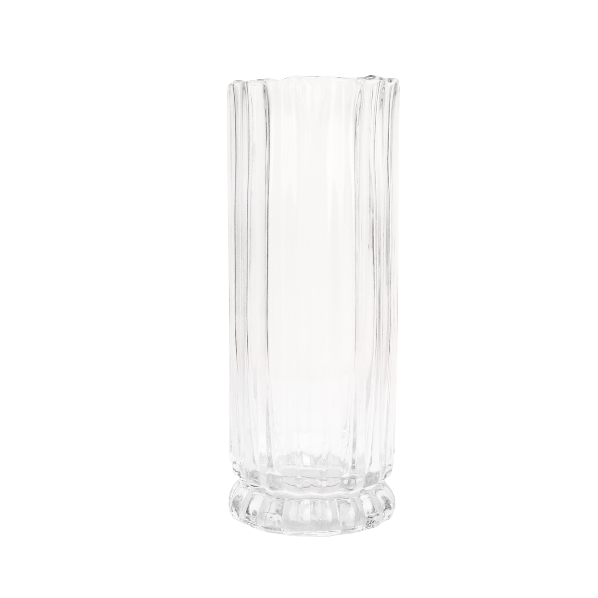 Crystal Ribbed Glass Vase