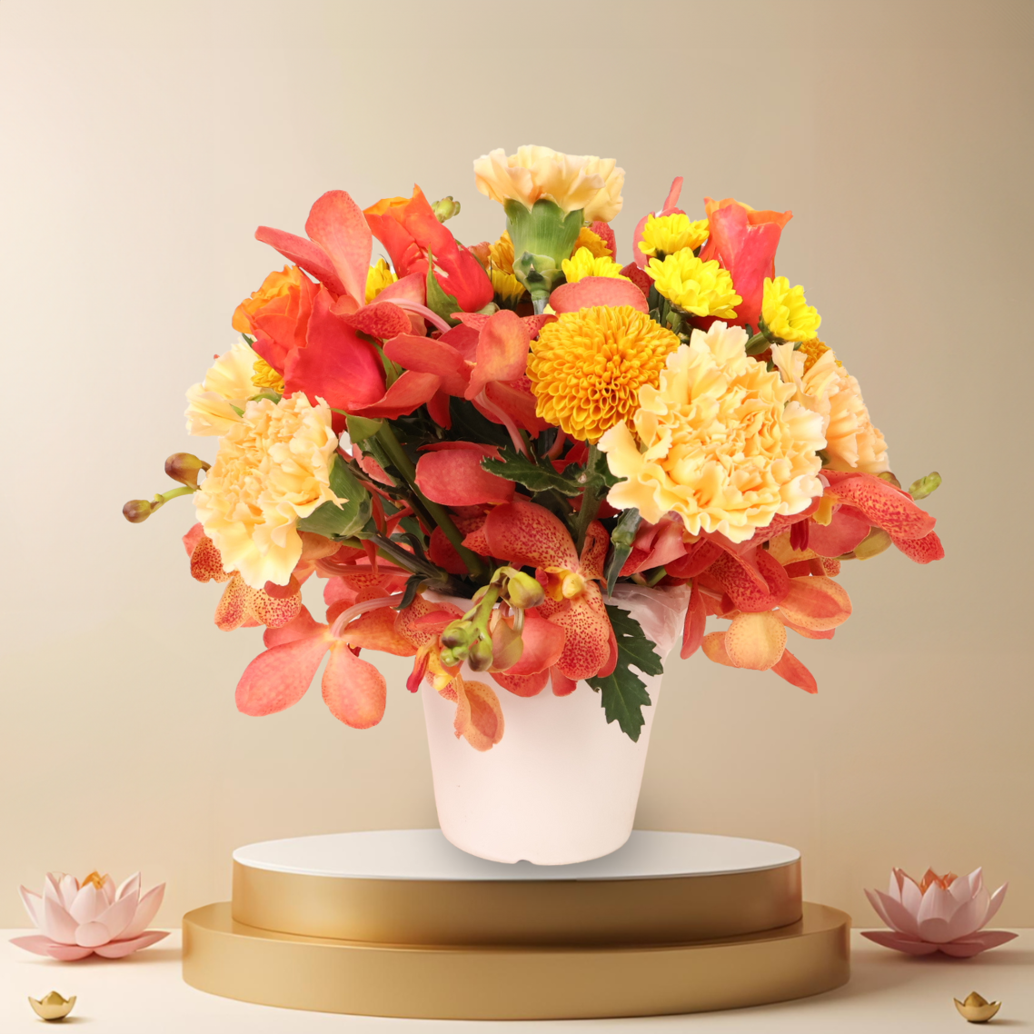 Golden Vesak - Vesak Day Flower Arrangement