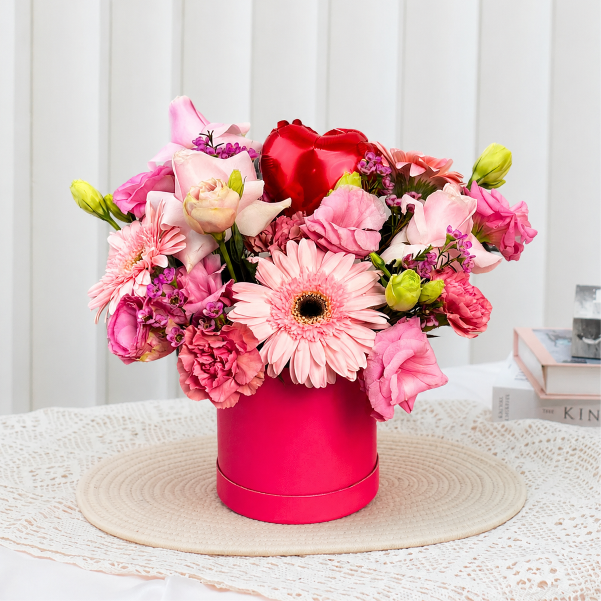 Adoration (Roses, Geberas, Carnations) - Table Flower Arrangement