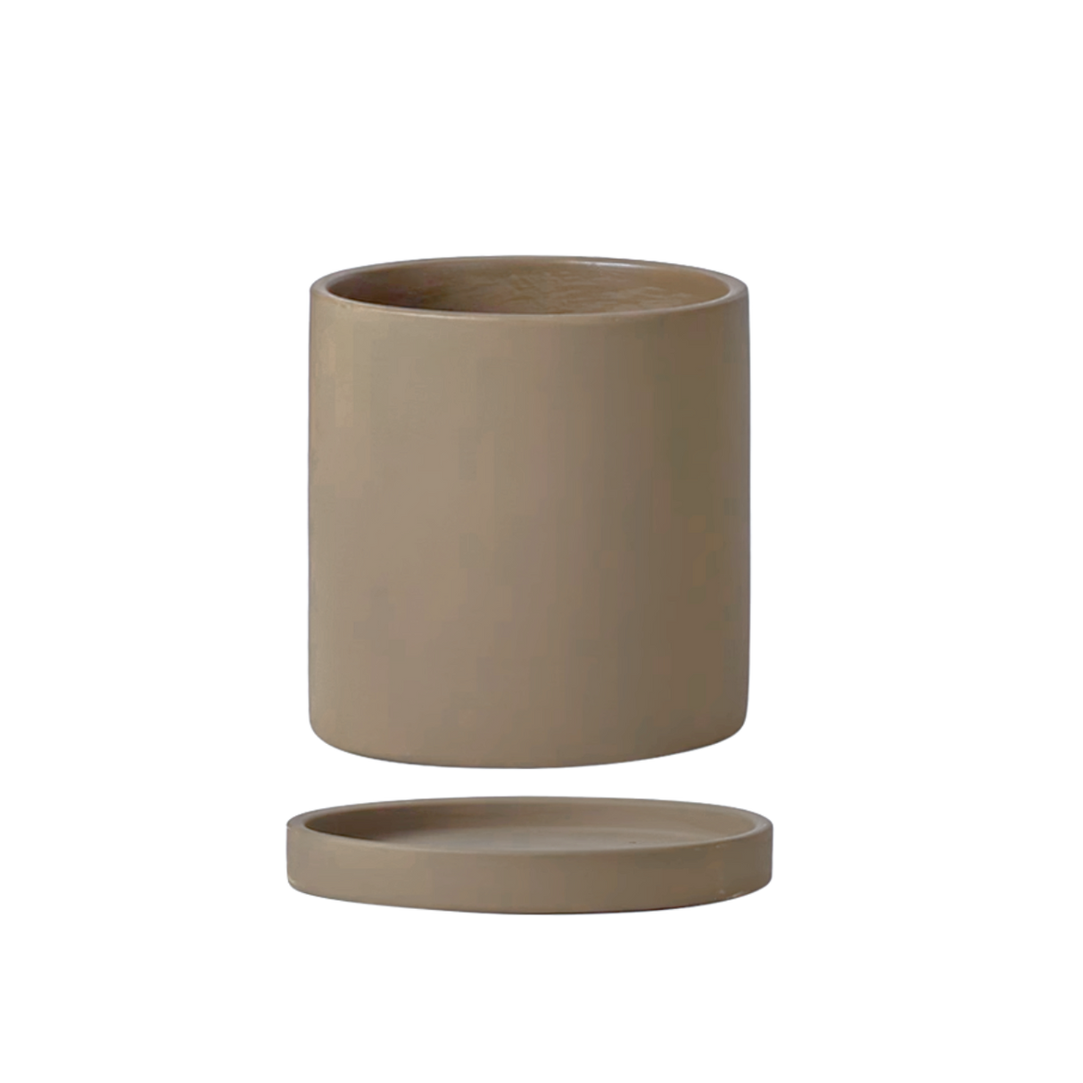 Matte Ceramic Pot with Saucer