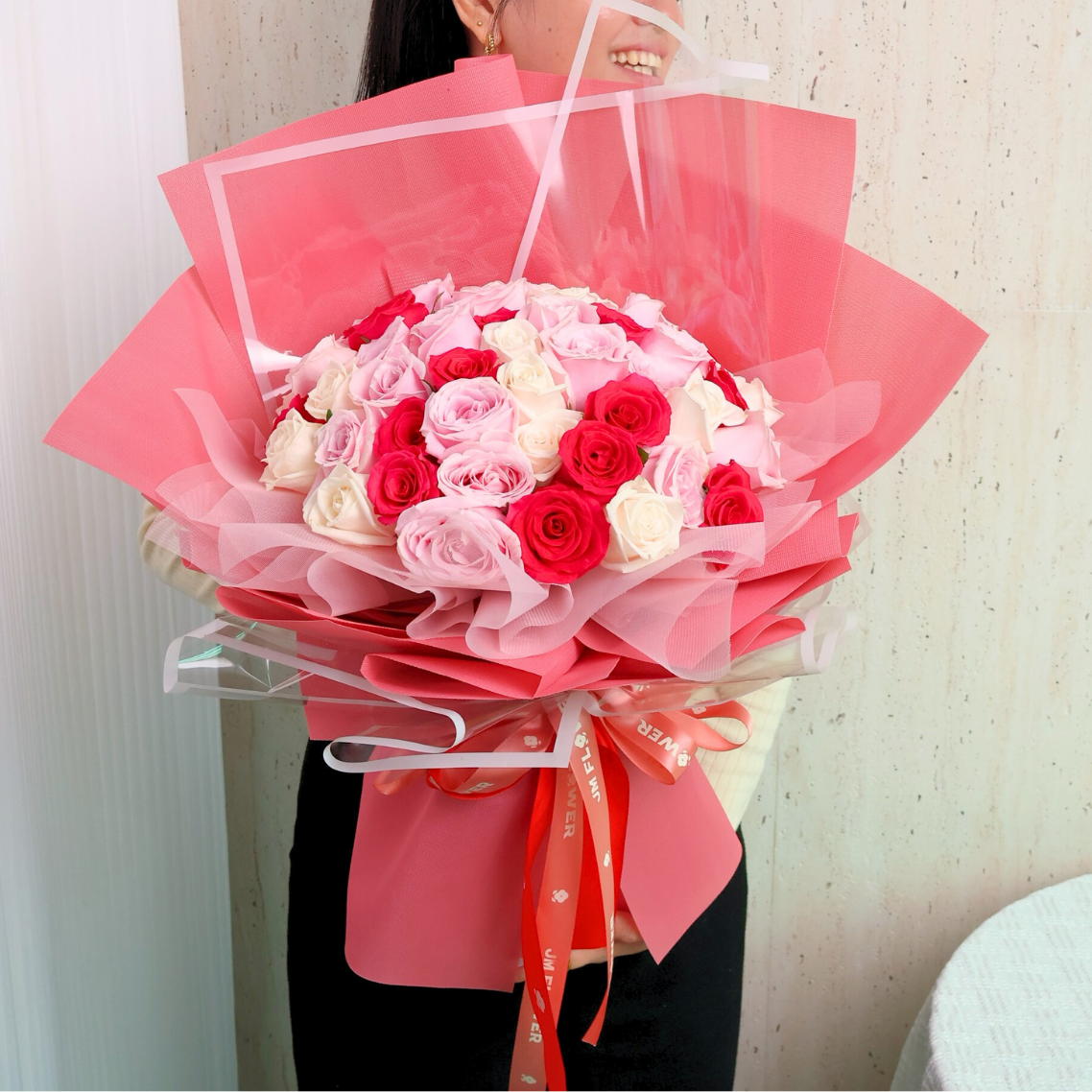 Raina (50 Roses)- Flower Bouquet