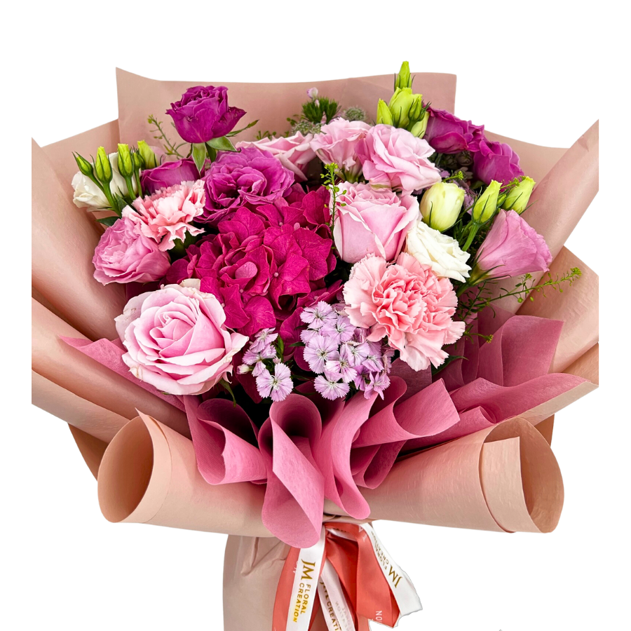 Sadie (Roses, Hydrangea, Carnation) - Flower Bouquet