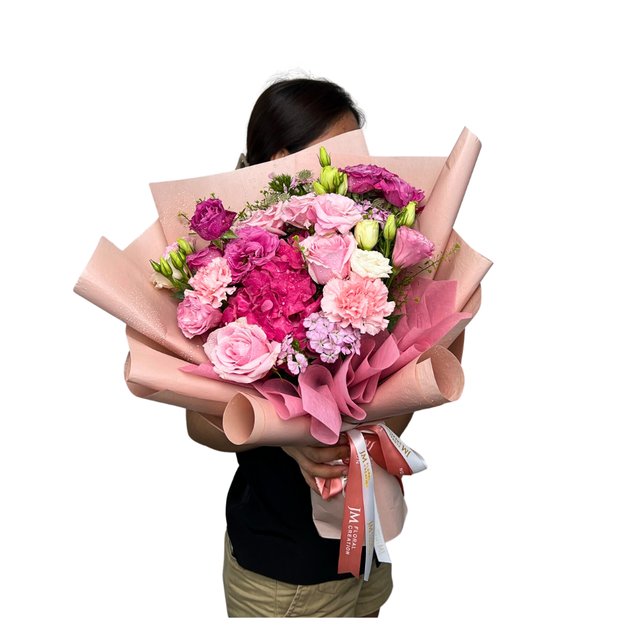 Sadie (Roses, Hydrangea, Carnation) - Flower Bouquet