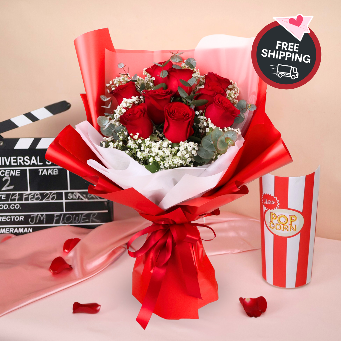 Santana (9 Roses) - Valentine Flower Bouquet