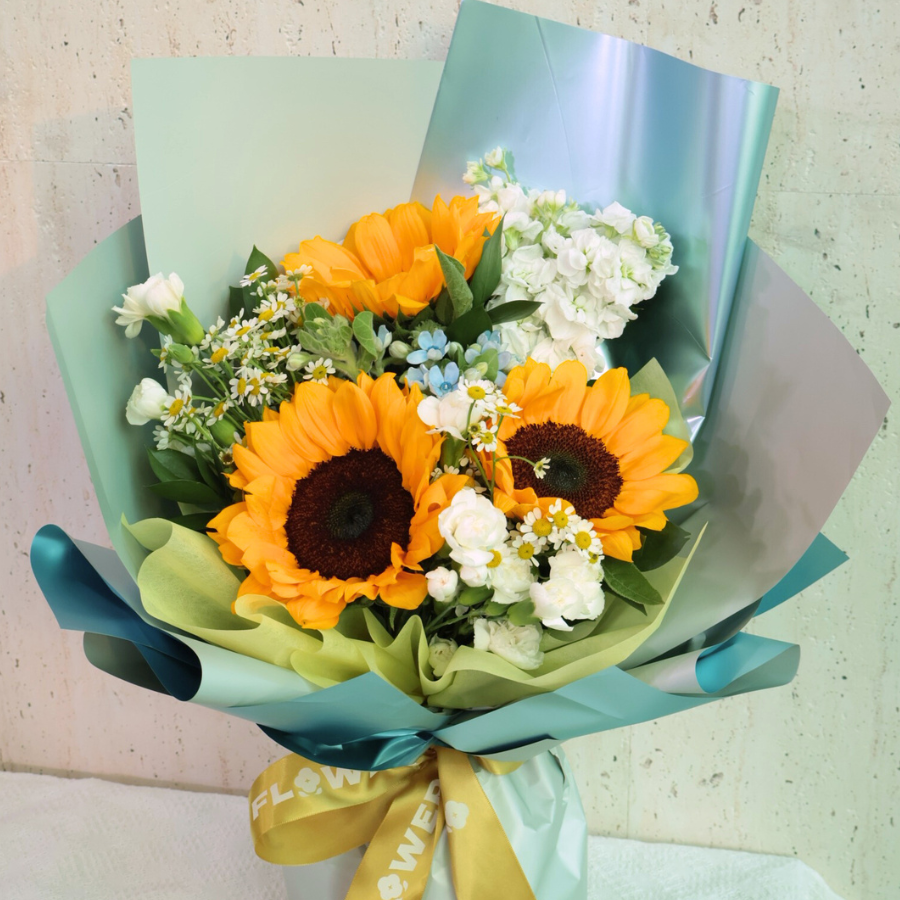 Skies of success (3 Sunflower) - Flower Bouquet