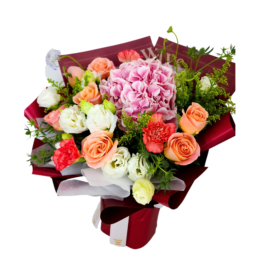 Stella (Roses, Hydrangea, Carnation) - Flower Bouquet