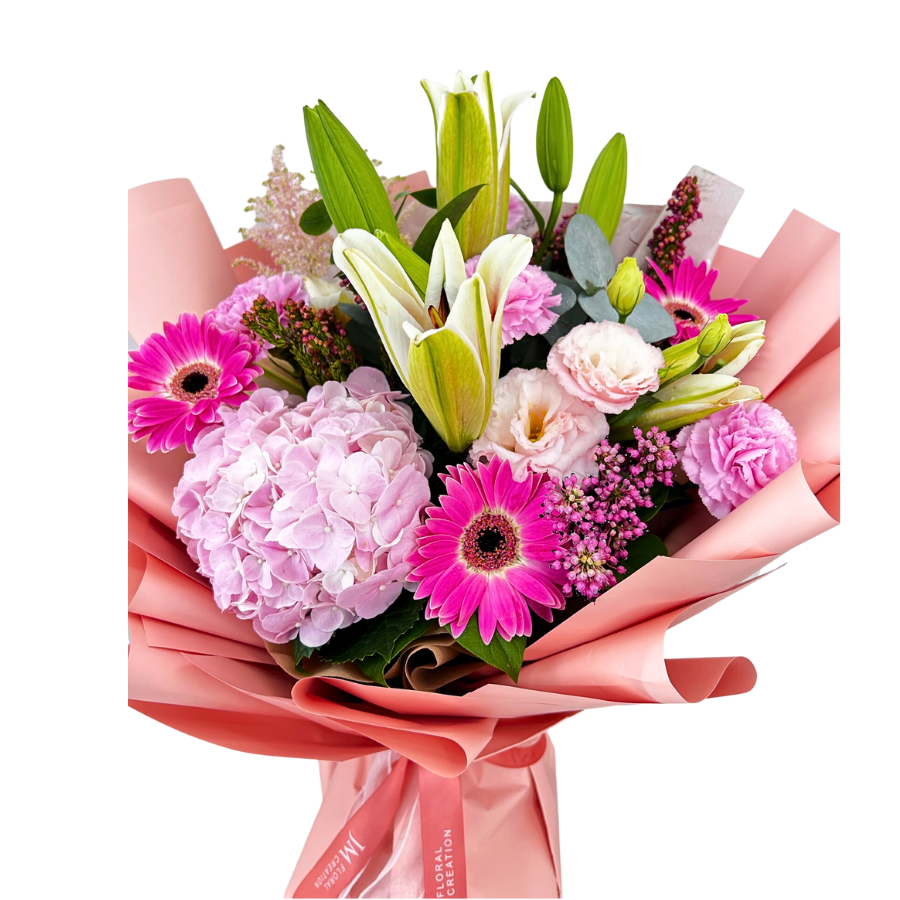 Theodora (Hydrangea, Lilies, Gerberas) - Flower Bouquet