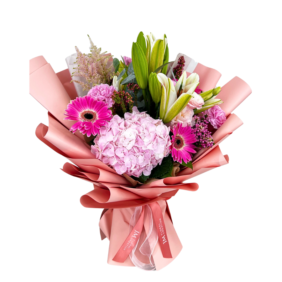 Theodora (Hydrangea, Lilies, Gerberas) - Flower Bouquet