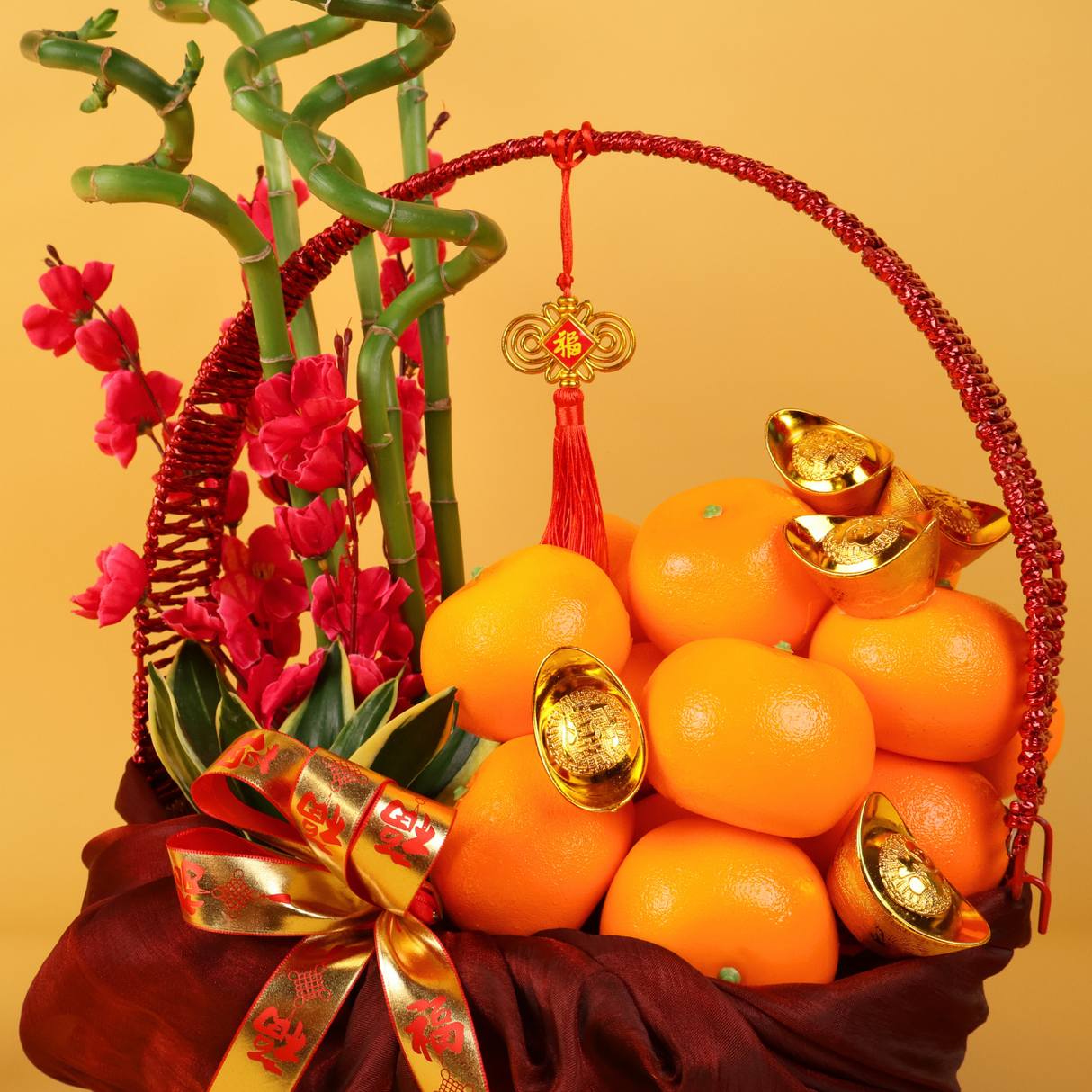 Treasure Blessings (18 Oranges) - Orange and Flower CNY Hamper