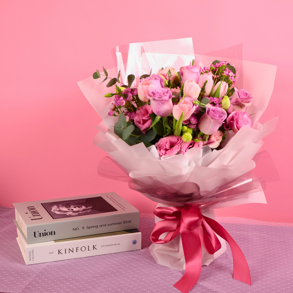 Unstoppable Grace (5 Roses, 5 Tulips) - Flower Bouquet