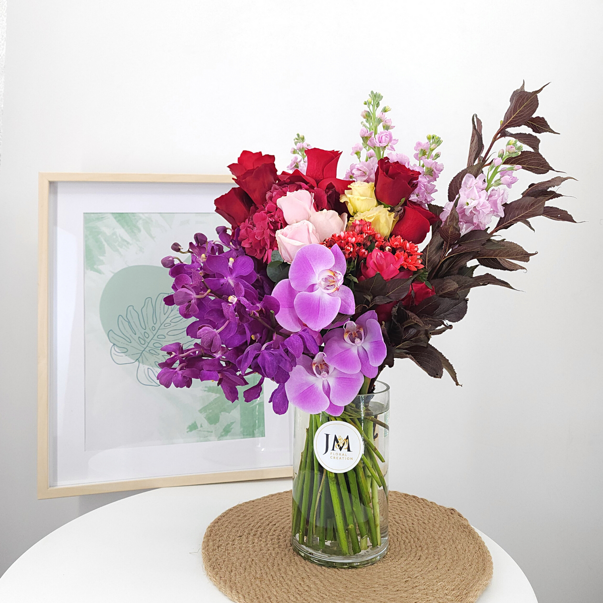 valerie Roses & Hydrangeas Vase Arrangement Birthday Flower Bouquet Singapore