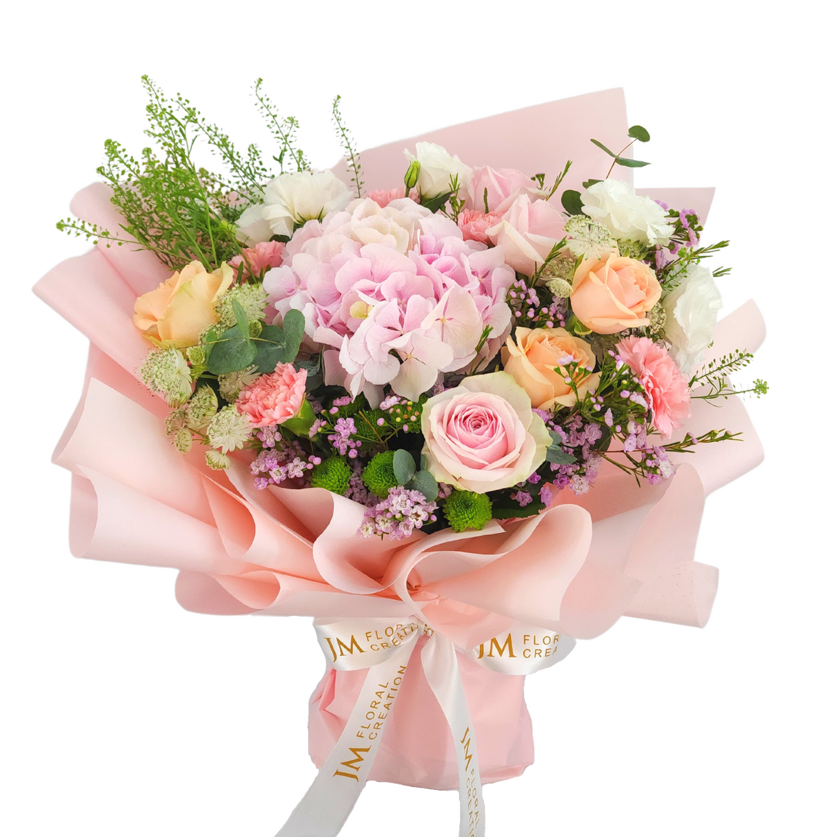 zoe Roses, Hydrangeas & Carnations Bouquet Birthday Flower Bouquet Singapore