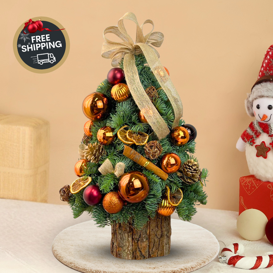 Yule Logger - Fresh Mini Christmas Tree