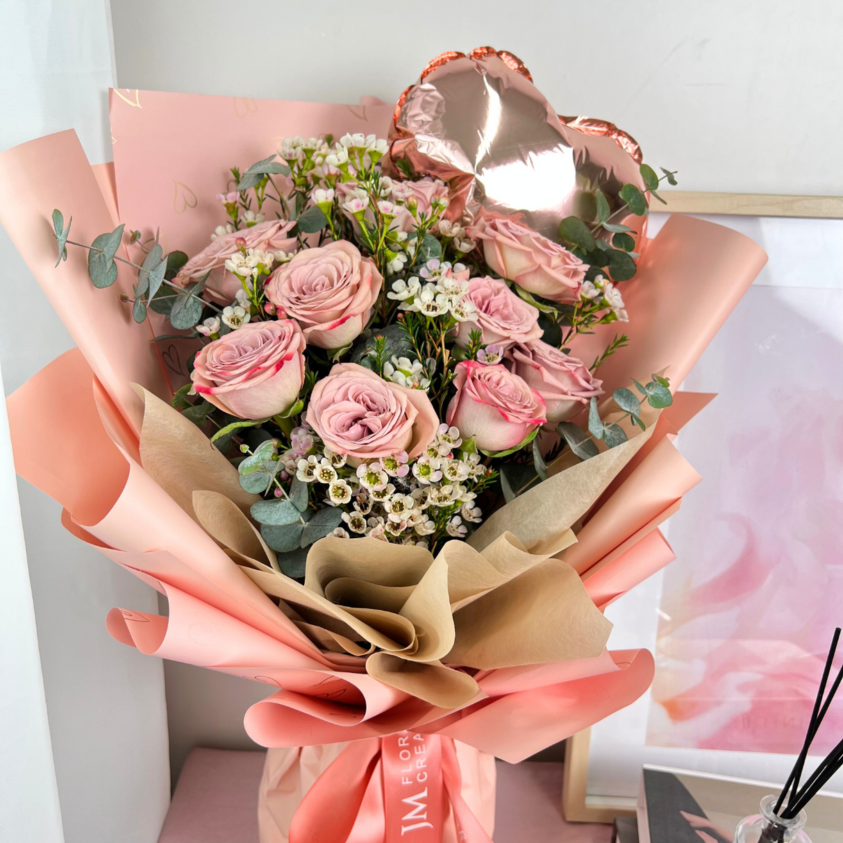 Heart's Desire (9 Roses) - Valentine Flower Bouquet