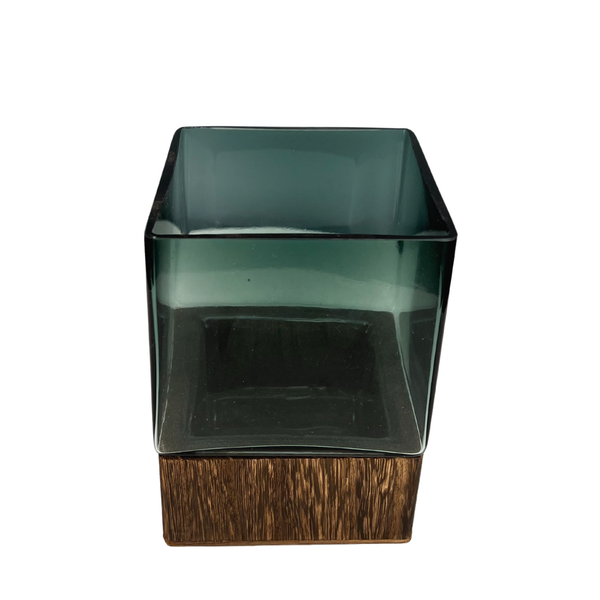 Glass Square Wooden Base