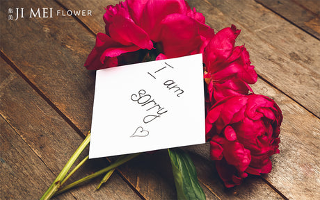 Flowers and a "sorry" note