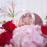 Heartfelt Charm (5 Roses, 2 Eustoma, 1 Lily) - Table Flower Arrangement