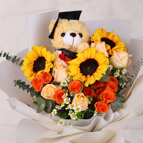 Happy Milestone (3 Sunflowers) - Flower Bouquet