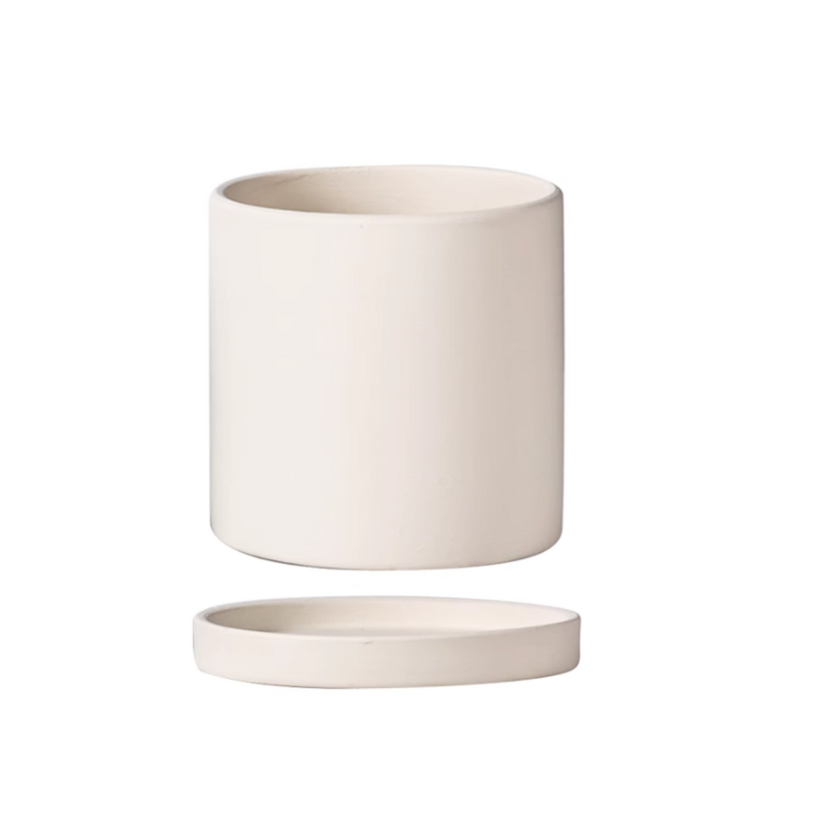 Matte Ceramic Pot with Saucer