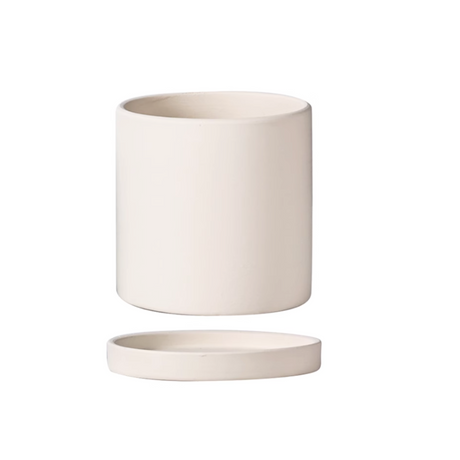 Matte Ceramic Pot with Saucer