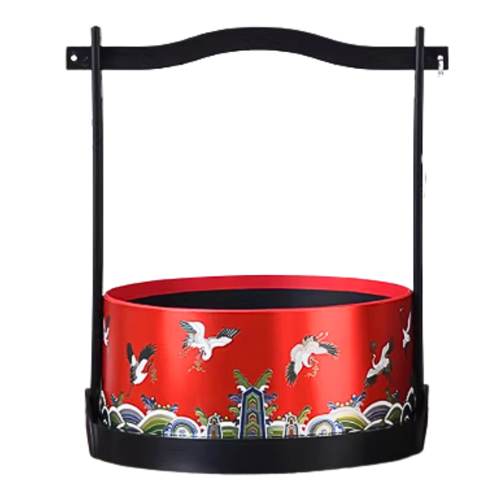 Crimson Crane Basket Round