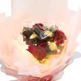 Ferrero Heartbeat (3 Roses, 5 Ferrero) - Valentine Flower Chocolate Bouquet