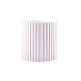 Ribbed Ceramic Pot with Saucer